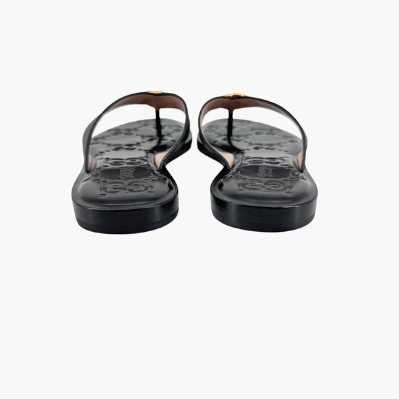 Gucci GG Black Interlocking Logo Flat Thong Sandal Flip Flop Size 37 US 7 Women - Picture 8 of 15